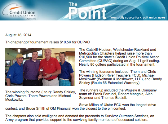 Tri-Chapter Golf Tournament Raises $10.5K for CUPAC